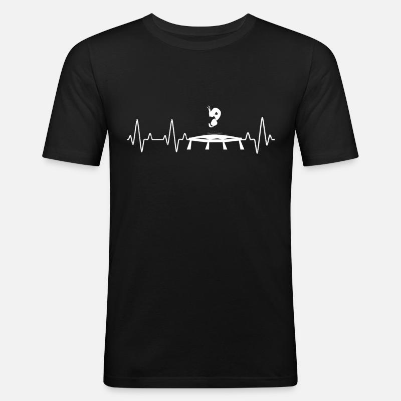 Trampolin Mädchen Springen - Männer Slim Fit T-Shirt - Schwarz