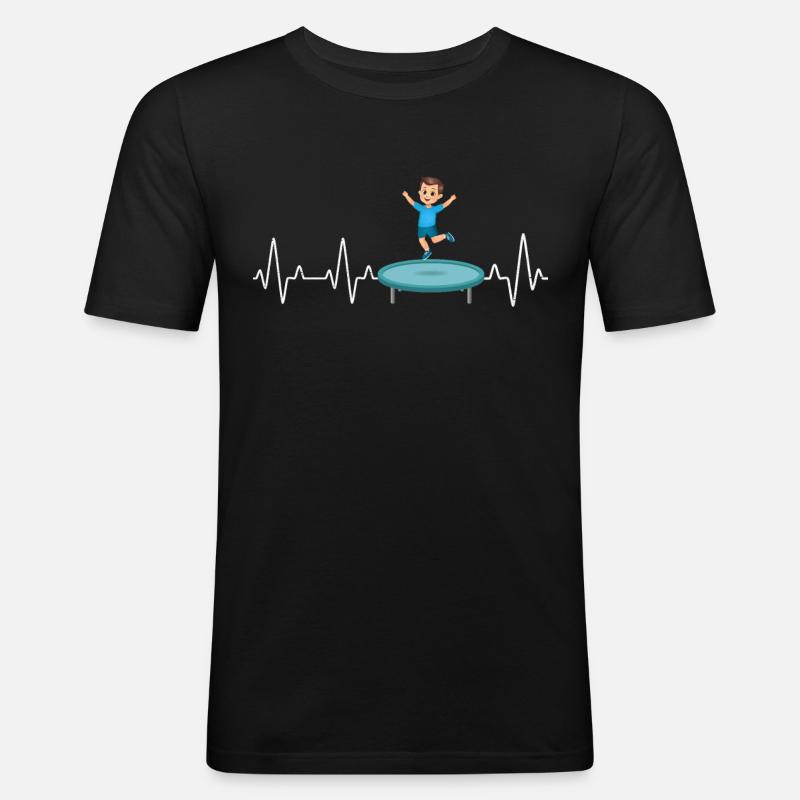 Trampolin Junge Springen - Männer Slim Fit T-Shirt - Schwarz