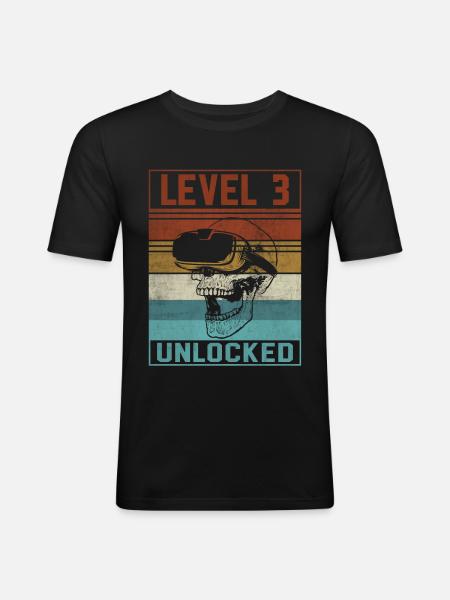 Boy 3rd Birthday Gamer - Men's Slim Fit T-Shirt - black