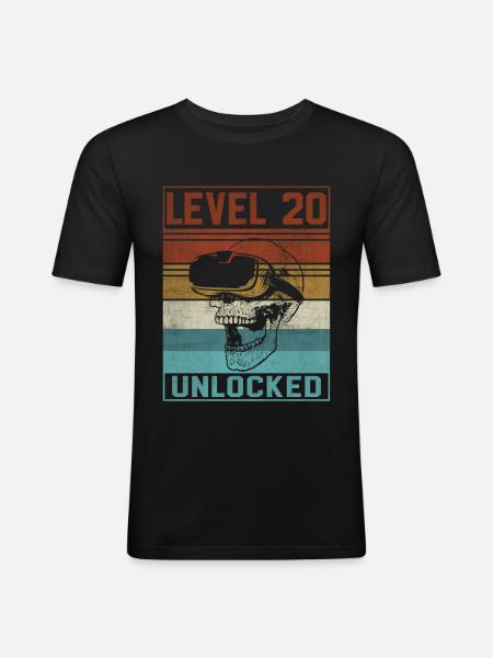 20th Birthday Gamer - Men's Slim Fit T-Shirt - black