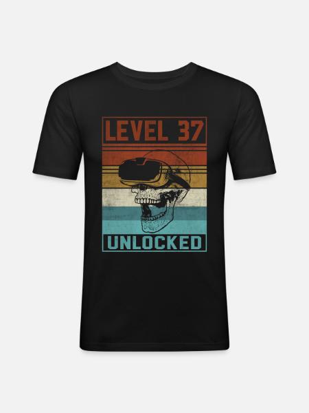 37th Birthday Gamer - Men's Slim Fit T-Shirt - black
