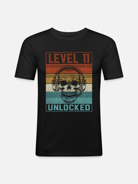 Gamer 11th Birthday - Men's Slim Fit T-Shirt - black