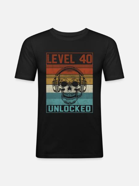 Gamer 40th Birthday - Men's Slim Fit T-Shirt - black