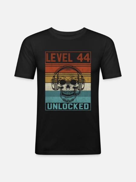 Gamer 44th Birthday - Men's Slim Fit T-Shirt - black