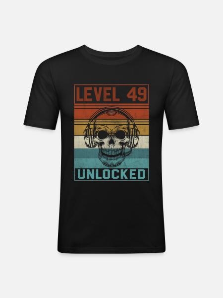 Gamer 49th Birthday - Men's Slim Fit T-Shirt - black