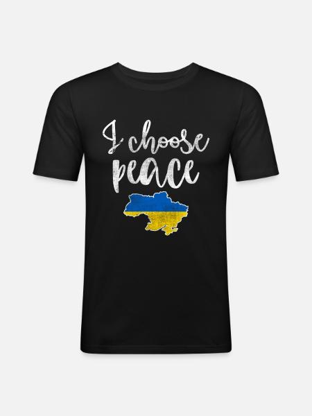 Ukraine Solidarity - Men's Slim Fit T-Shirt - black