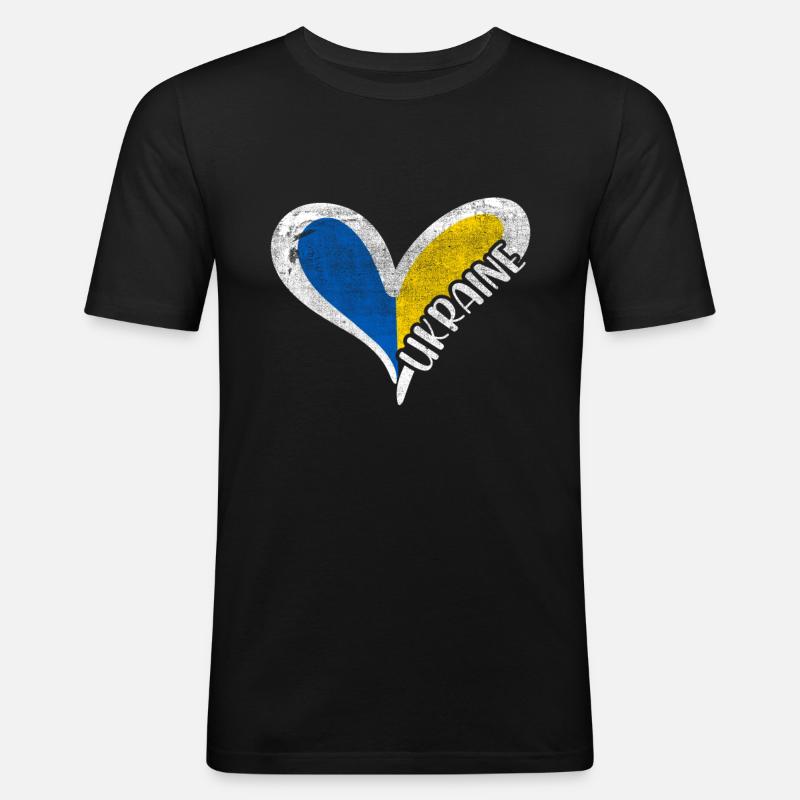 Ukraine Krieg - Männer Slim Fit T-Shirt - Schwarz