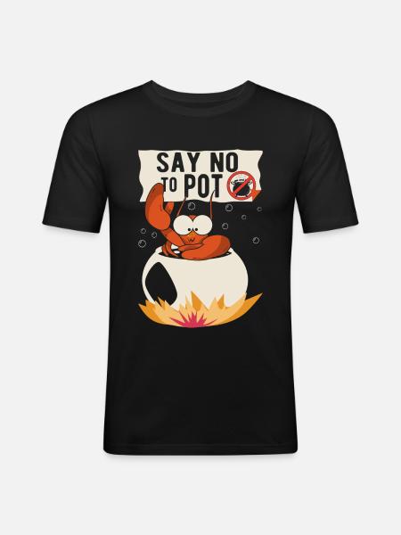 Crabs cook pun Funny crayfish - Men's Slim Fit T-Shirt - black