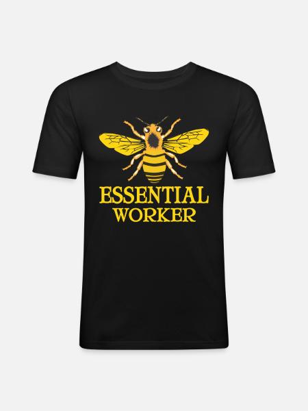 Indispensable labour power Nature Beekeeping - Men's Slim Fit T-Shirt - black