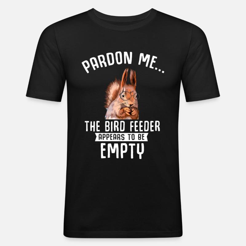 Leere Vogelfutterstelle Eichhörnchen - Männer Slim Fit T-Shirt - Schwarz
