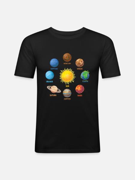 Planet Solar System - Men's Slim Fit T-Shirt - black