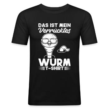 Das Ist Mein Verrücktes Wurm T-Shirt Wurm - Männer Slim Fit T-Shirt - Schwarz - Vorne - Nik (191cm)