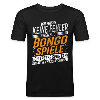 Bongo Musiker Kreativer Bongospieler - Männer Slim Fit T-Shirt - Schwarz - Vorne - Nik (191cm)