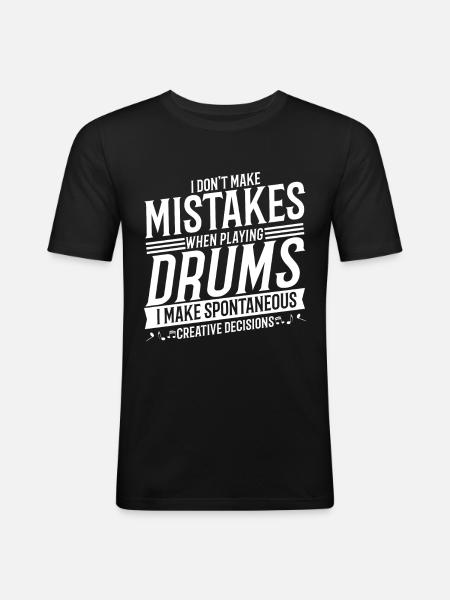 Drummers Musical Instrument Music Percussion - Men's Slim Fit T-Shirt - black