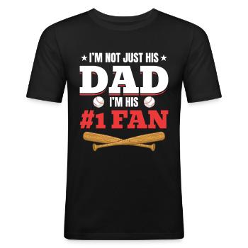 Baseball Dad Stolzer Vater Baseball Sohn - Männer Slim Fit T-Shirt - Schwarz - Vorne - Nik (191cm)