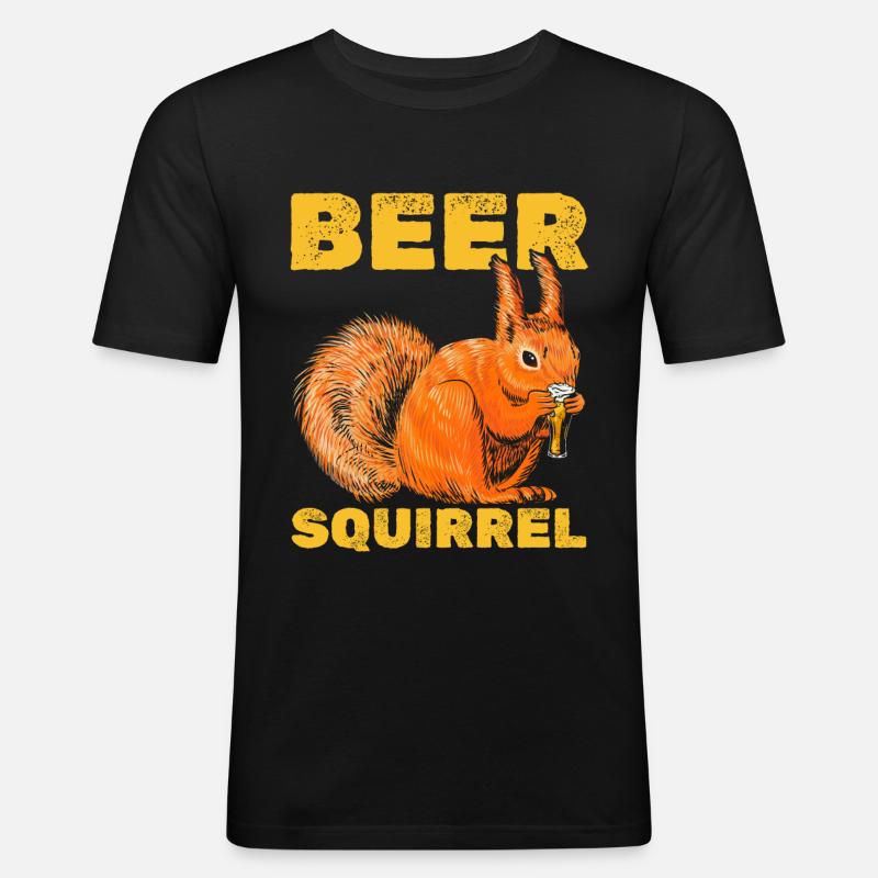 Funny squirrel, funny squirrel - Men's Slim Fit T-Shirt - black