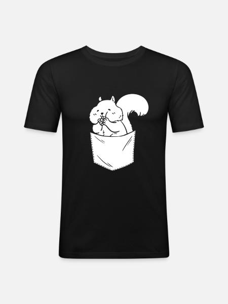 Funny squirrel, squirrel, cute - Men's Slim Fit T-Shirt - black