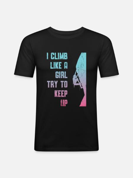 Je grimpe comme une fille. - T-shirt près du corps Homme - noir