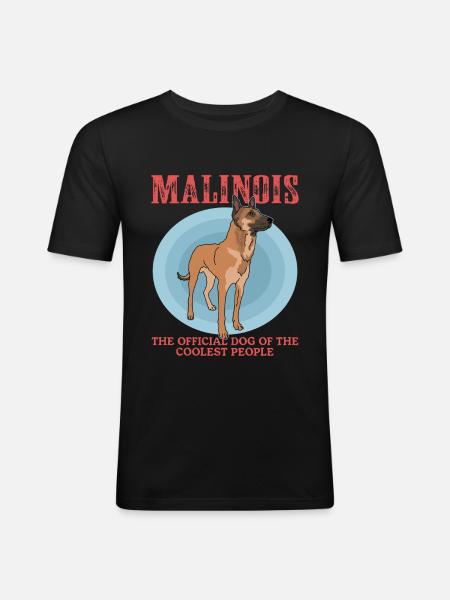 Malinois Belgian Shepherd Dog Gift - Men's Slim Fit T-Shirt - black