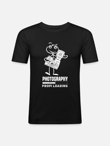 Fotografie Profi Loading Lustiger - Männer Slim Fit T-Shirt - Schwarz