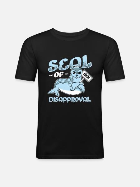 Sceau de rejet dire non. - T-shirt près du corps Homme - noir