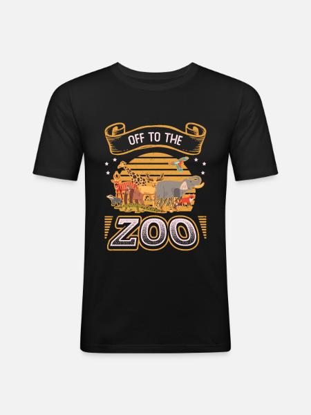 Off to the zoo - Men's Slim Fit T-Shirt - black