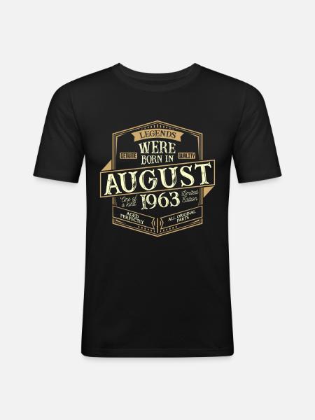 August 1963 birthday man - Men's Slim Fit T-Shirt - black