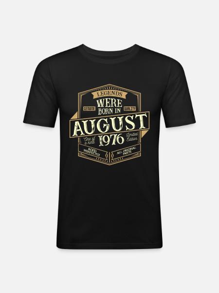 August 1976 Birthday Man - Men's Slim Fit T-Shirt - black