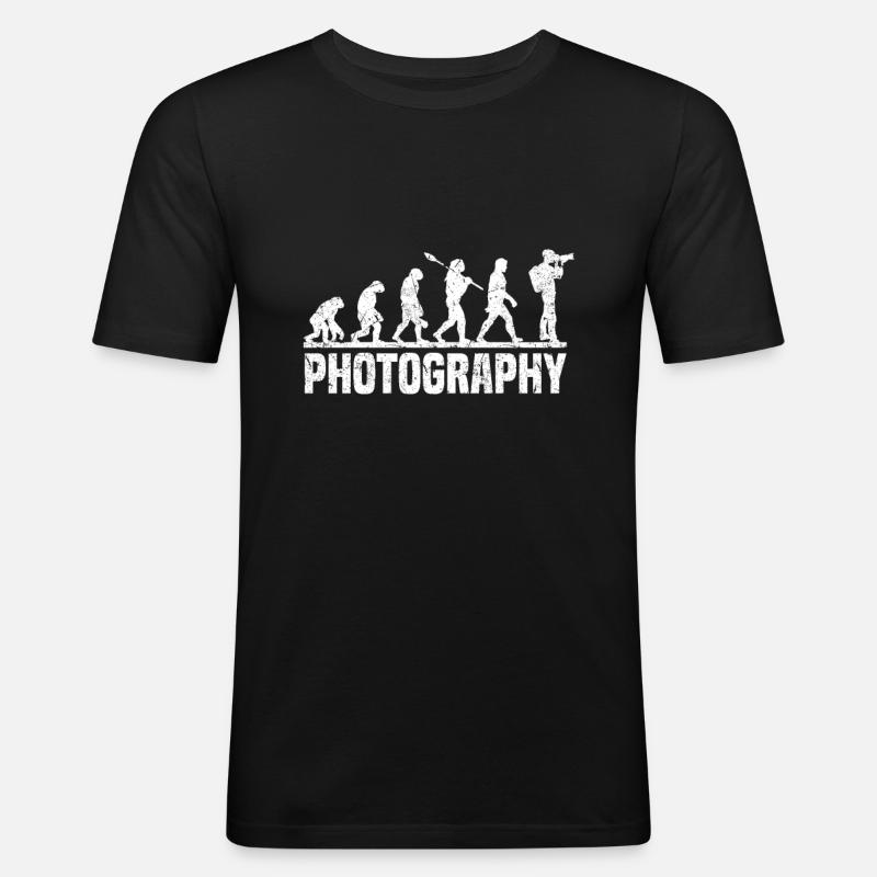 Fotografie Evolution Fotograf Evolution Foto - Männer Slim Fit T-Shirt - Schwarz