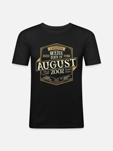 August 2002 Birthday Man - Men's Slim Fit T-Shirt - black