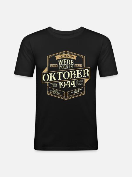 October 1944 Birthday Man - Men's Slim Fit T-Shirt - black