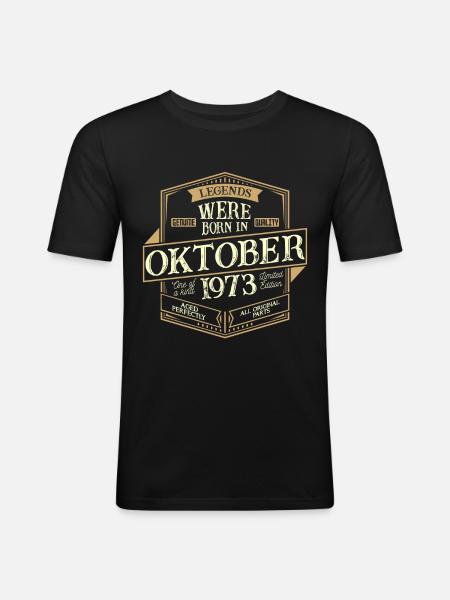 October 1973 Birthday Man - Men's Slim Fit T-Shirt - black