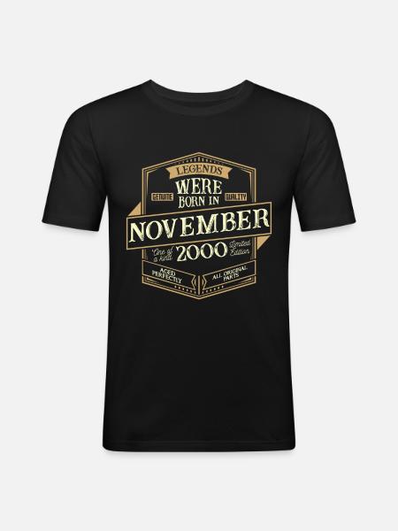 November 2000 Birthday Man - Men's Slim Fit T-Shirt - black