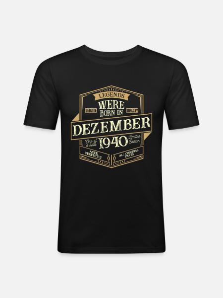 December 1940 Birthday man - Men's Slim Fit T-Shirt - black