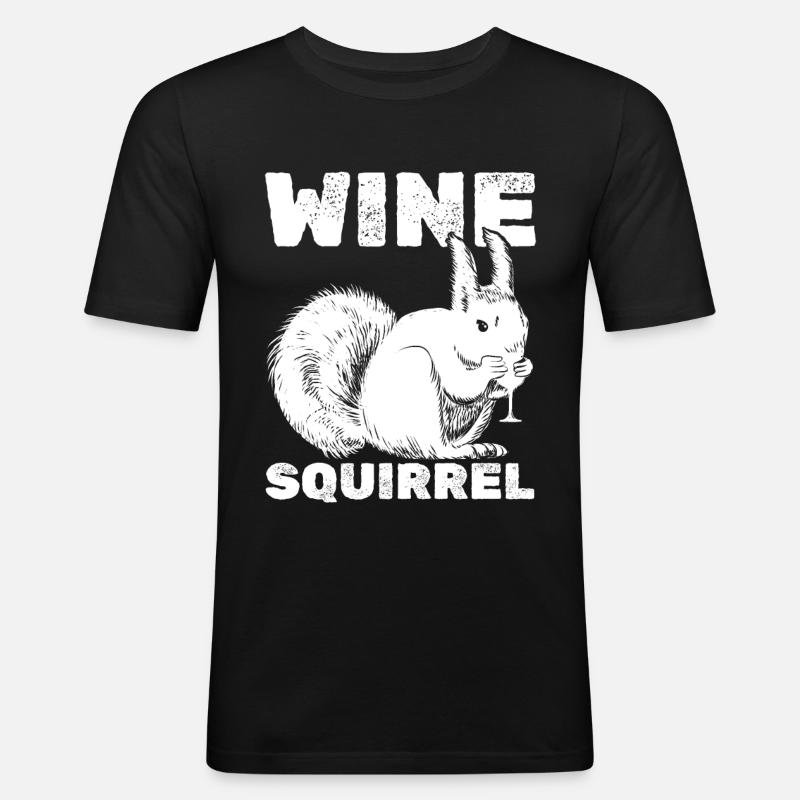 Squirrel Wine Squirrel - Men's Slim Fit T-Shirt - black