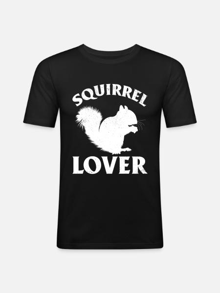 Squirrel lover sweet squirrel - Men's Slim Fit T-Shirt - black
