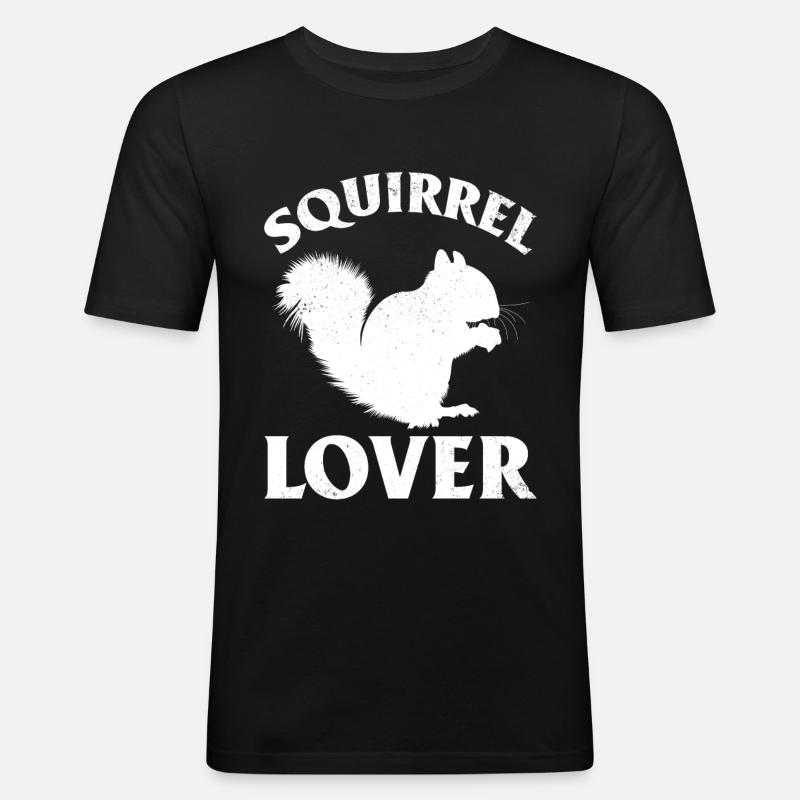 Eichhörnchenliebhaber süßes Eichhörnchen - Männer Slim Fit T-Shirt - Schwarz