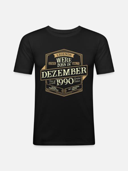 December 1990 Birthday Man - Men's Slim Fit T-Shirt - black