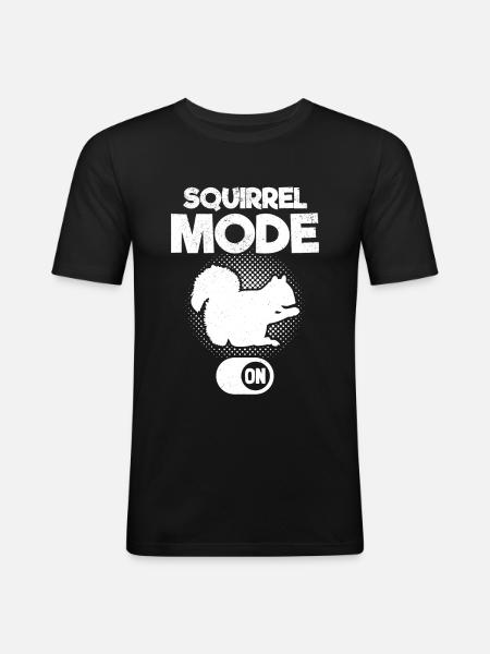 Squirrel Mode on Squirrel Lovers - Men's Slim Fit T-Shirt - black