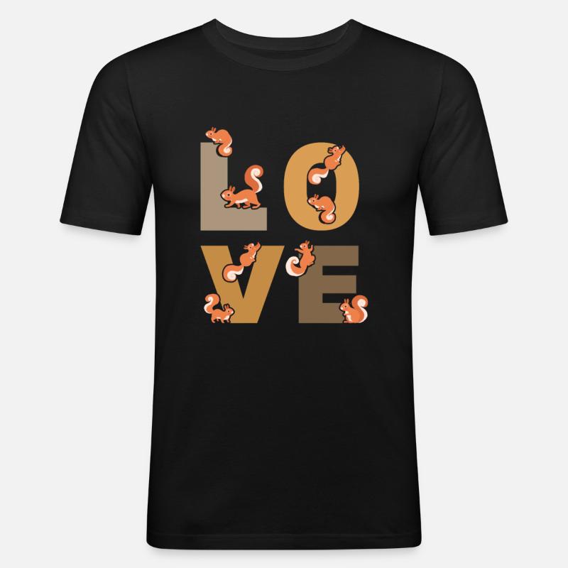 Squirrel LOVE Squirrel Nice Squirrel - Men's Slim Fit T-Shirt - black