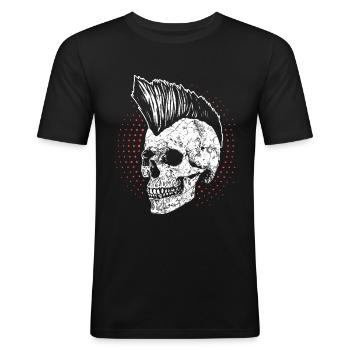 Heavy Metal Punk Rock Skull Skull - Men's Slim Fit T-Shirt - black - Front - Nik (191cm)