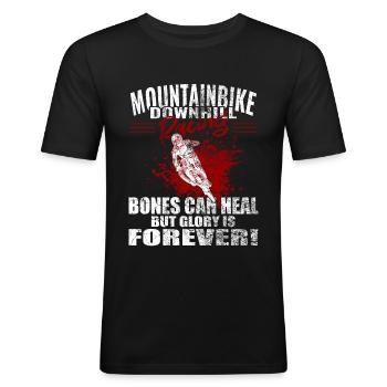 Mountainbike downhill racing, Fahrrad Mountainbike - Männer Slim Fit T-Shirt - Schwarz - Vorne - Nik (191cm)