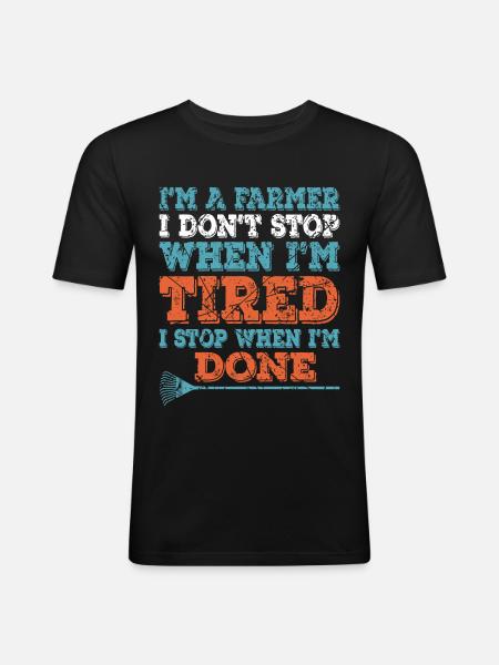 Bauer und Landwirtschaft Beruf - Männer Slim Fit T-Shirt - Schwarz