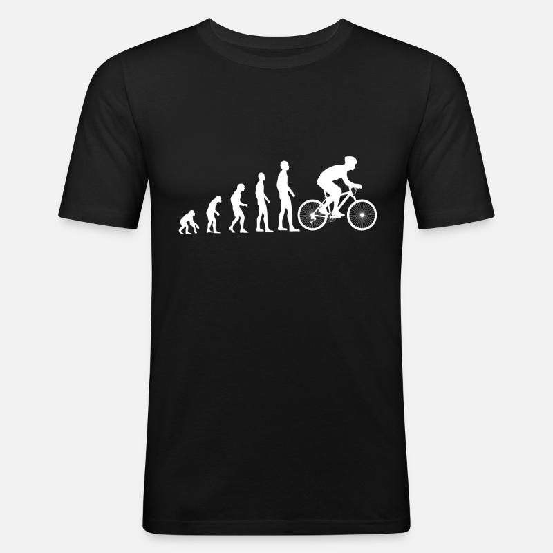Fahrrad Evolution - Männer Slim Fit T-Shirt - Schwarz