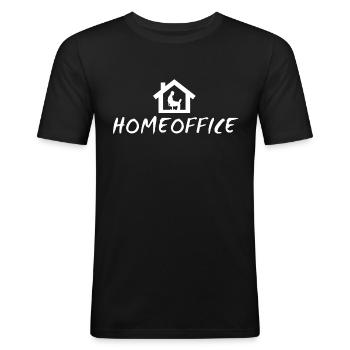 Home office - Men's Slim Fit T-Shirt - black - Front - Nik (191cm)