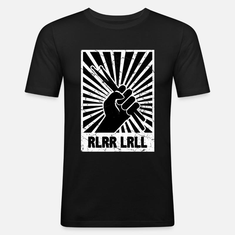 Schlagzeug Regel Drum Sticks - Männer Slim Fit T-Shirt - Schwarz