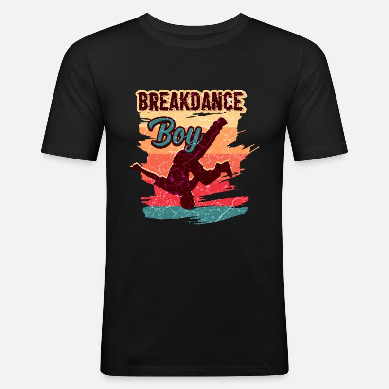 Breakdance Junge Breakdancing Kinder - Männer Slim Fit T-Shirt - Schwarz