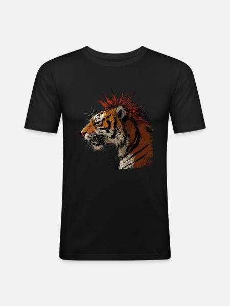 Tigerpunk - Men's Slim Fit T-Shirt - black
