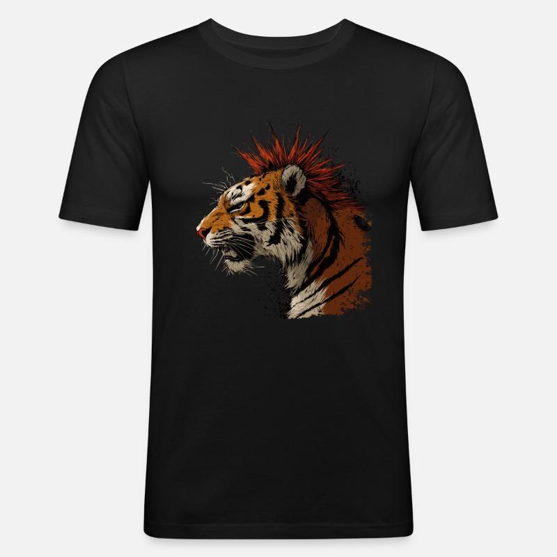 Tigerpunk - Männer Slim Fit T-Shirt - Schwarz