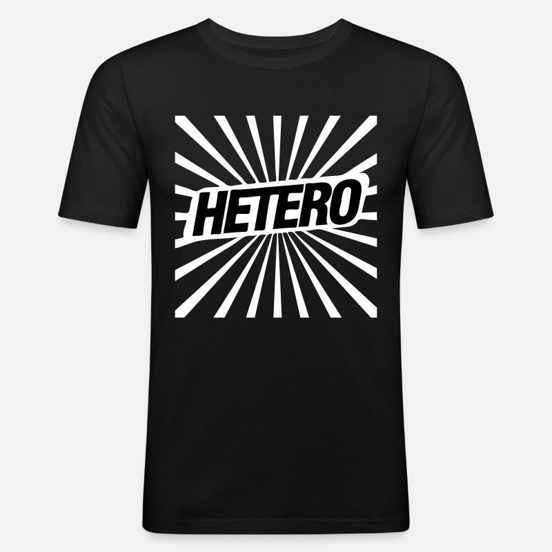 Hetero - was sonst! - Männer Slim Fit T-Shirt - Schwarz